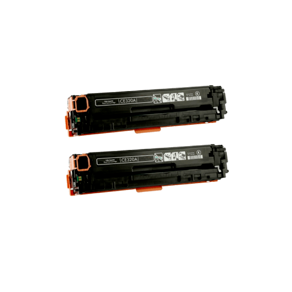 Compatible HP 128a Black Toner Cartridge CE320A 2 PACK