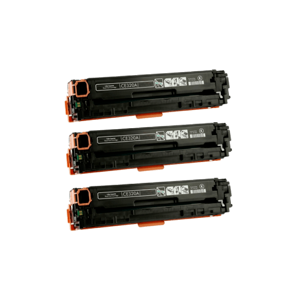 Compatible HP 128a Black Toner Cartridge CE320A 3 PACK