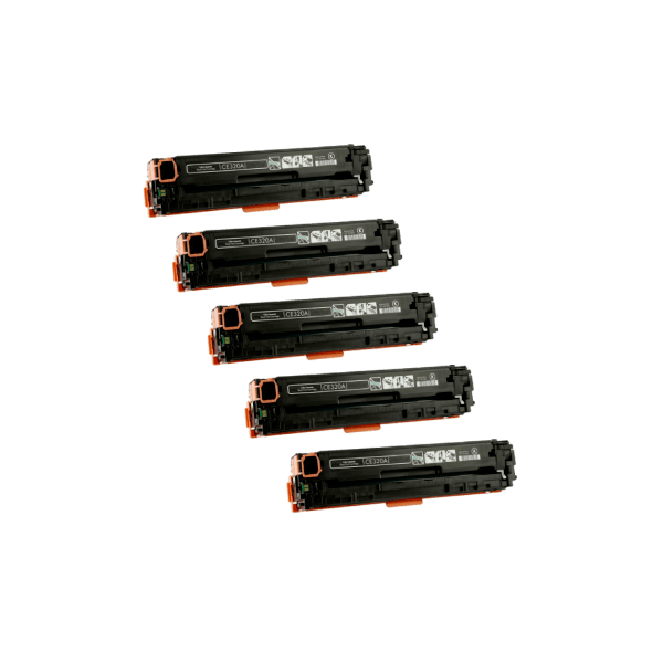 Compatible HP 128a Black Toner Cartridge CE320A 5 PACK