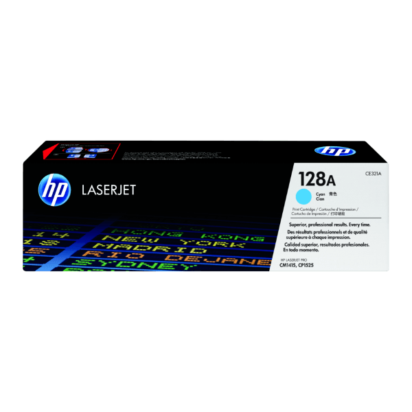 Genuine HP 128A Cyan Toner Cartridge CE321A