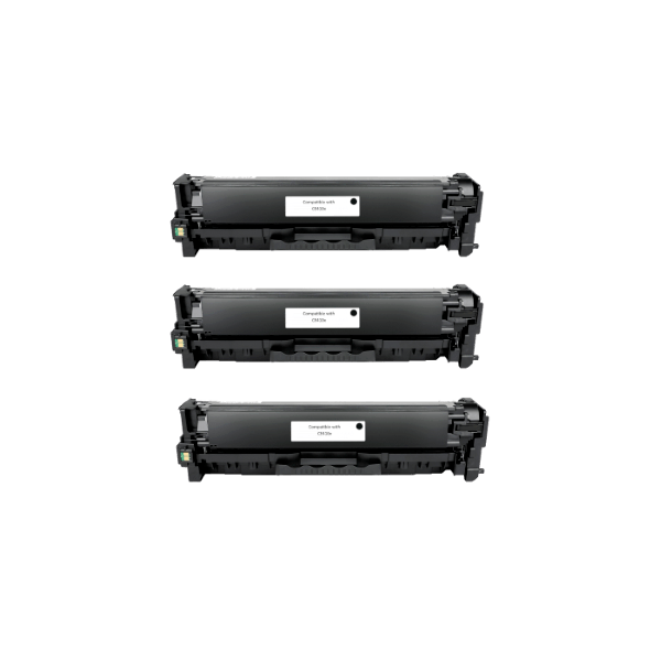 Compatible HP 305X Black Toner Cartridge CE410X 3 PACK