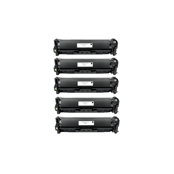 Compatible HP 305X Black Toner Cartridge CE410X 5 PACK