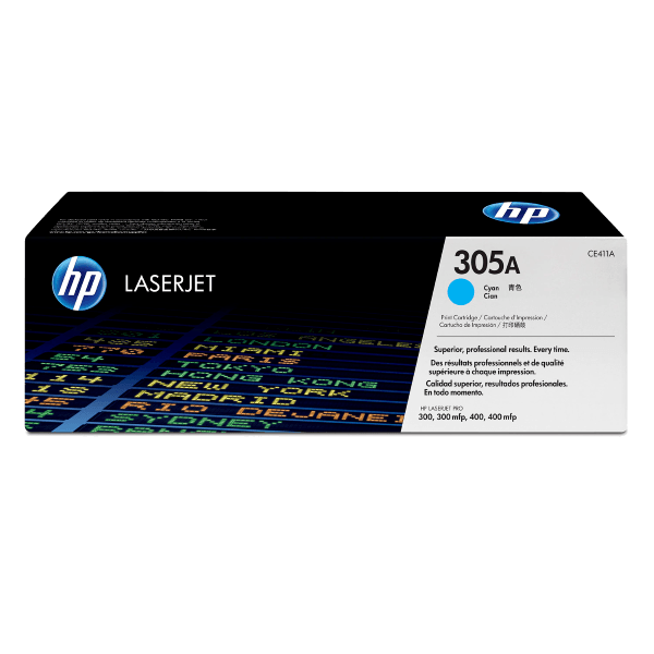 Genuine HP 305A Cyan Toner Cartridge CE411A