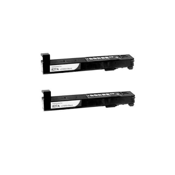 Compatible HP 827A Black Toner Cartridge CF300A 2 PACK