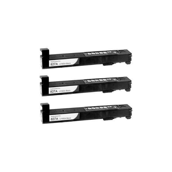 Compatible HP 827A Black Toner Cartridge CF300A 3 PACK