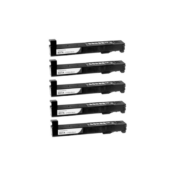 Compatible HP 827A Black Toner Cartridge CF300A 5 PACK