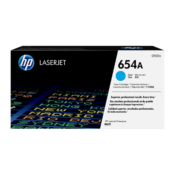 Genuine HP 654A Cyan Toner Cartridge CF331A