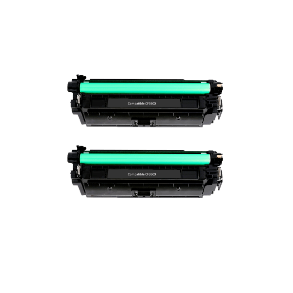 Compatible HP 508X Black Toner High Yield CF360X 2 PACK