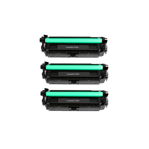 Compatible HP 508X Black Toner High Yield CF360X 3 PACK