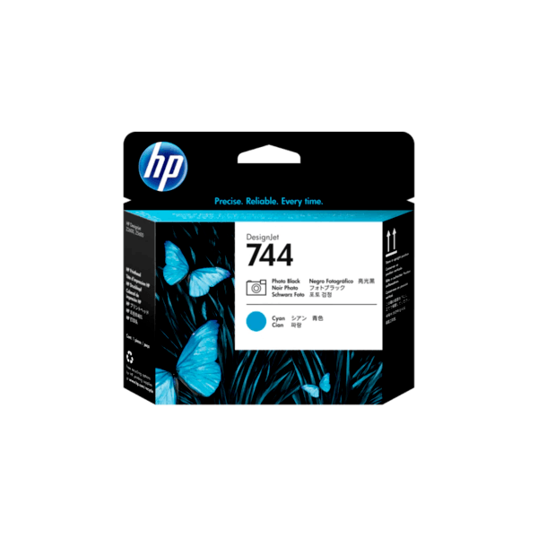 Genuine HP 744 F9J86A Photo Black &amp; Cyan Printhead