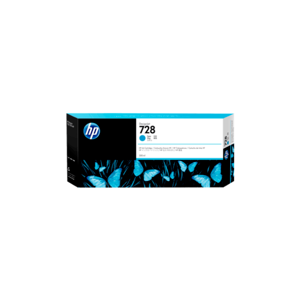 Genuine HP 728 F9K17A Cyan Ink Cartridge 300ml