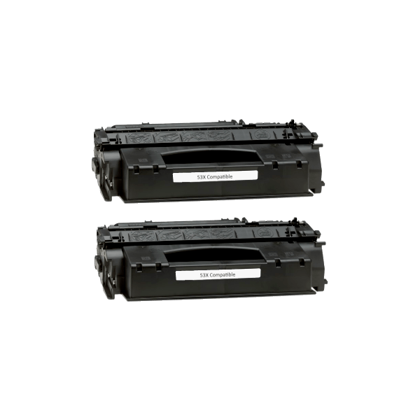 Compatible HP 53X Toner Cartridge Q7553X 2 PACK