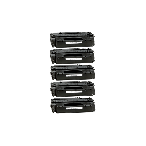 Compatible HP 53X Toner Cartridge Q7553X 5 PACK