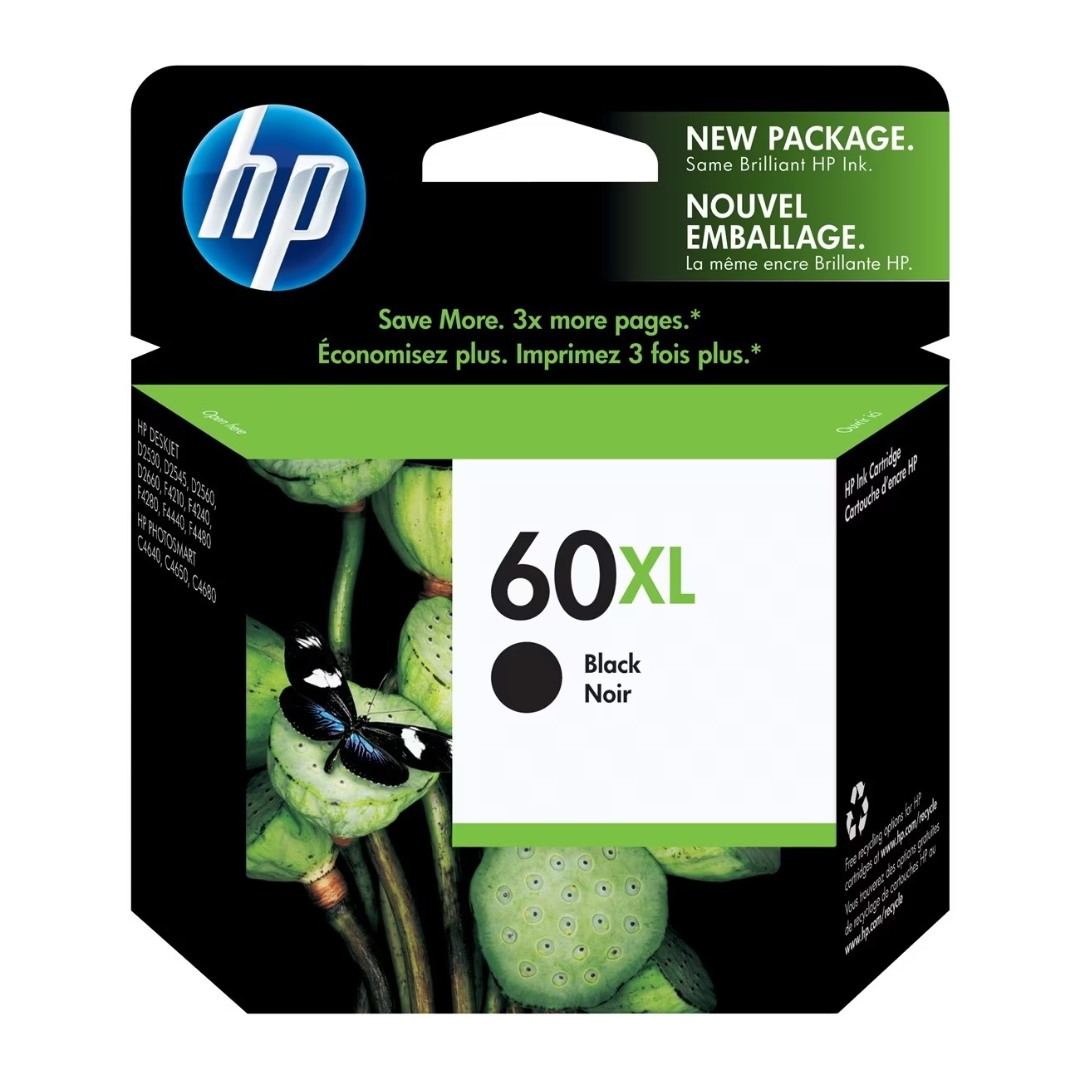 Genuine HP 60XL Black Ink Cartridge High Yield CC641WA