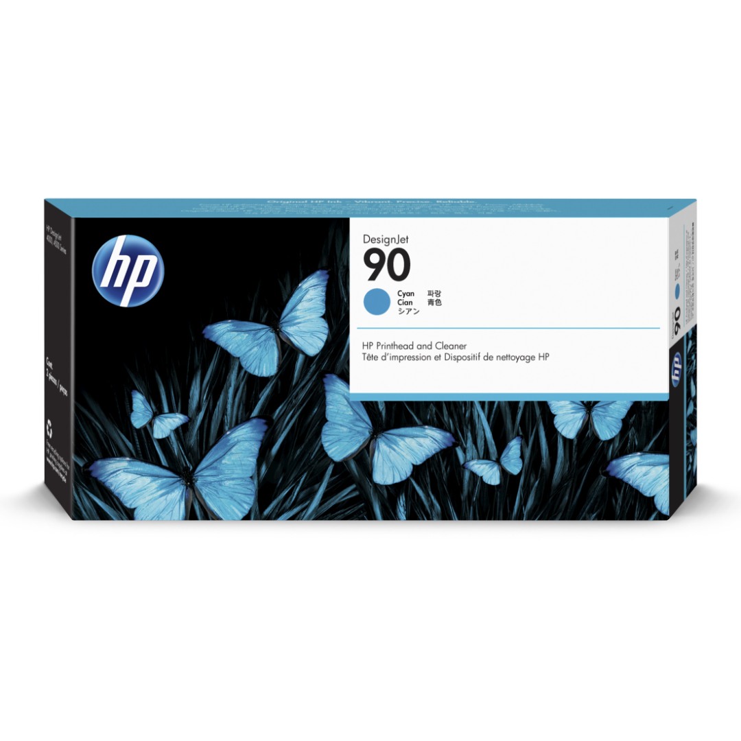 Genuine HP 90 C5055A Cyan Printhead &amp; Cleaner