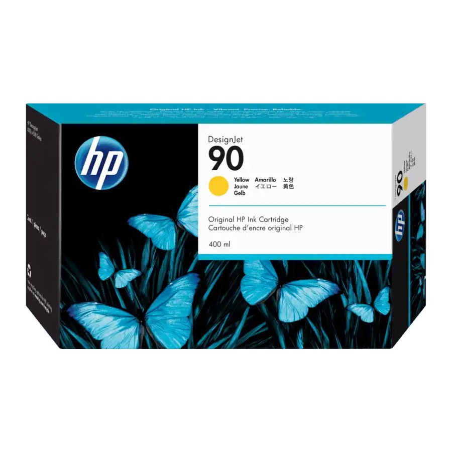 Genuine HP 90 C5065A Yellow High Yield Ink Cartridge 400ml