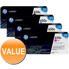 Genuine HP 650A Toner Cartridge Value Pack