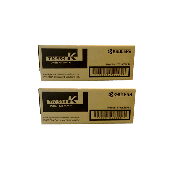 Genuine Kyocera TK-594K Black Toner 2 PACK