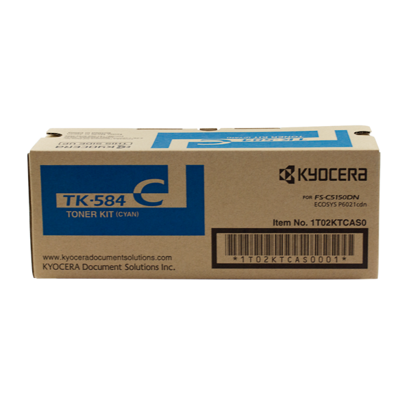 Genuine Kyocera TK-584C Cyan Toner Cartridge