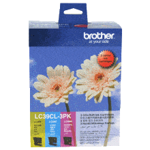 Genuine Brother LC39CL3PK Colour Ink Cartridge Value Pack