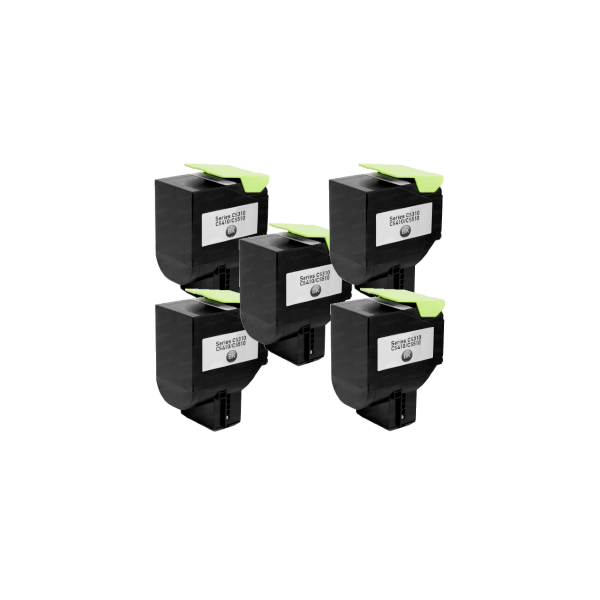 Compatible Lexmark 70C8HKE 708HK Black Toner High Yield 5 PACK