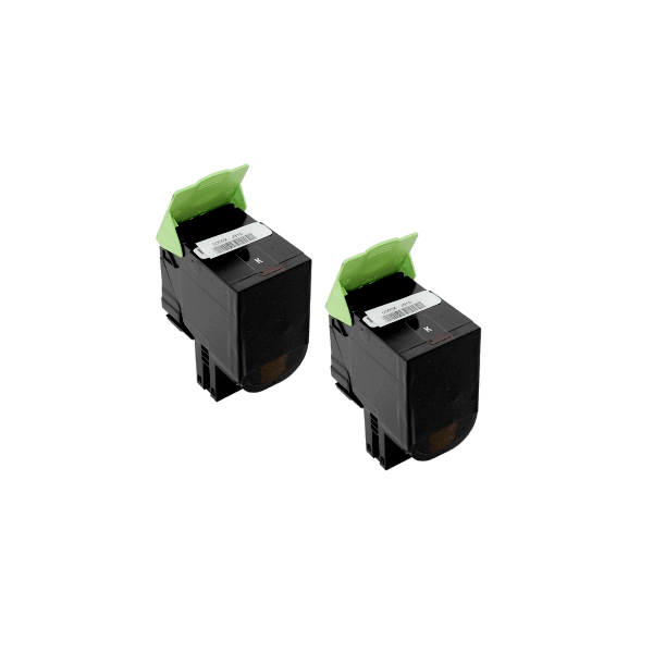 Compatible Lexmark 80C8HKE 808HK Black Toner High Yield 2 PACK