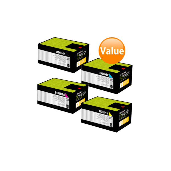 Genuine Lexmark 808H Toner Value Pack High Yield