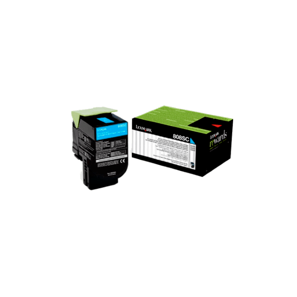 Genuine Lexmark 80C8SCE 808SC Cyan Toner