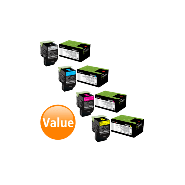 Genuine Lexmark 808S Toner Value Pack