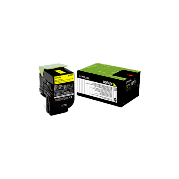 Genuine Lexmark 80C8SYE 808SY Yellow Toner