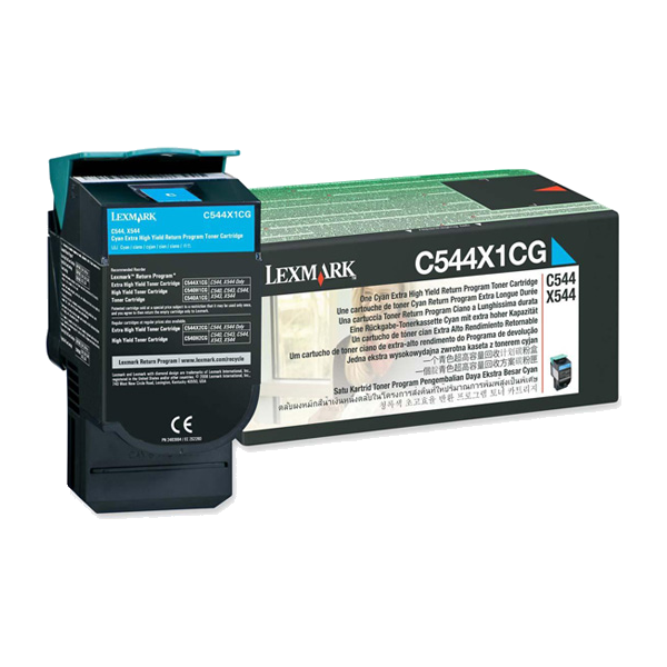 Genuine Lexmark C544X1CG Cyan Toner Cartridge Extra High Yield