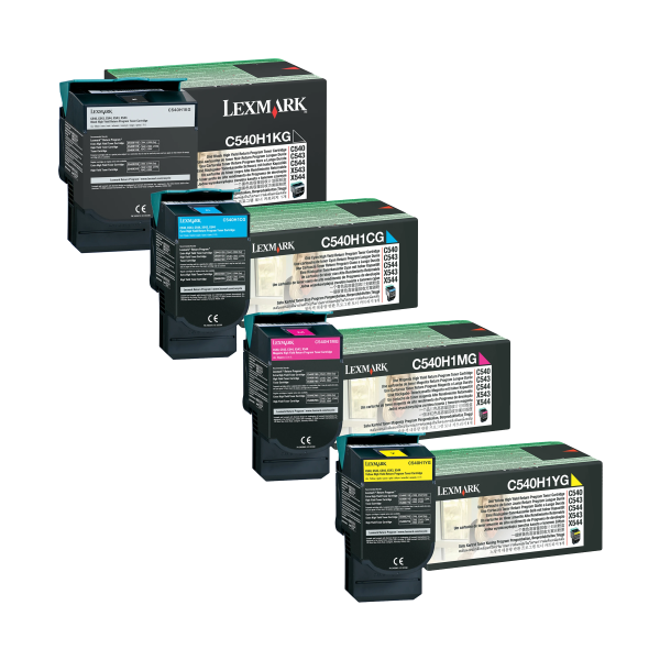 Genuine Lexmark C540 C543 C544 Toner Cartridge Value Pack High Yield