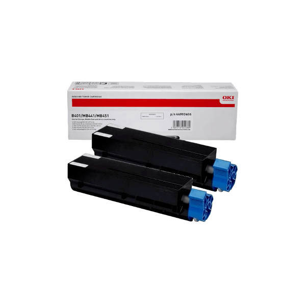 Genuine OKI B401 MB451 Toner 2 PACK