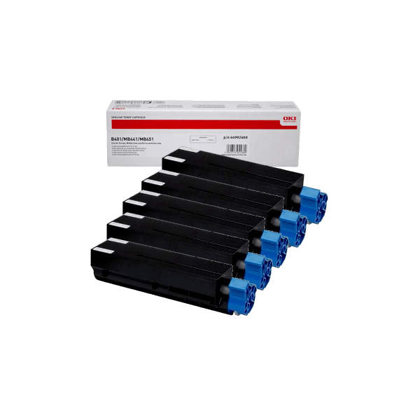 Genuine OKI B401 MB451 Toner 5 PACK