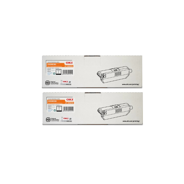 Genuine Oki C332 MC363 Black Toner 2 PACK