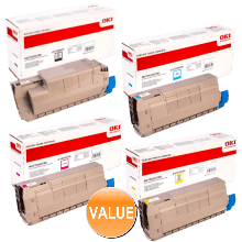 Genuine Oki MC770 MC780 Toner Cartridge Value Pack