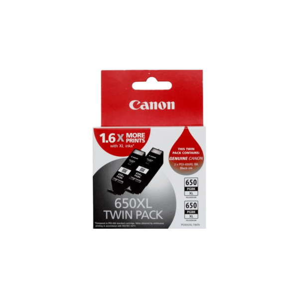 Genuine Canon PGI-650XL Black Ink TWIN PACK