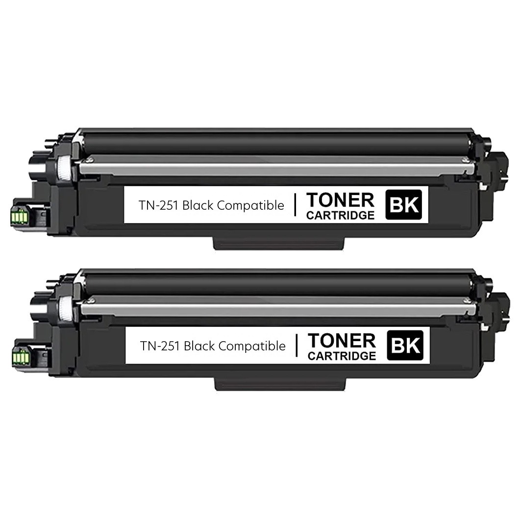 Compatible Brother TN-251BK Black Toner Cartridge 2 PACK