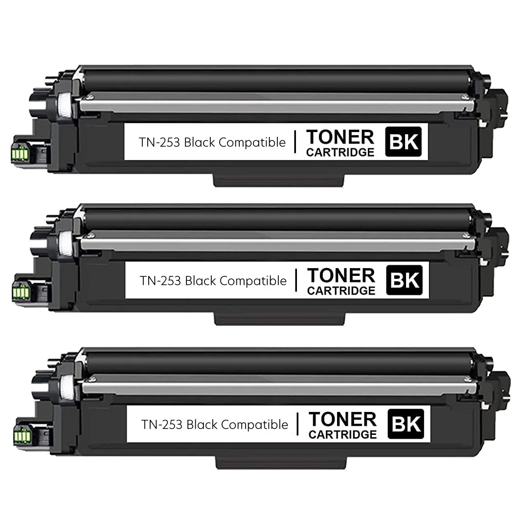 Compatible Brother TN-253BK Black Toner 3 PACK