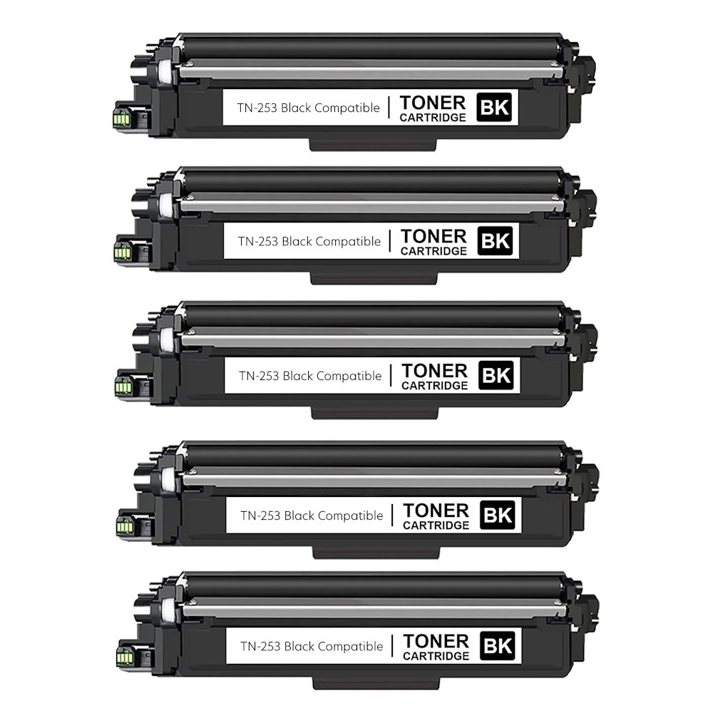 Compatible Brother TN-253BK Black Toner 5 PACK