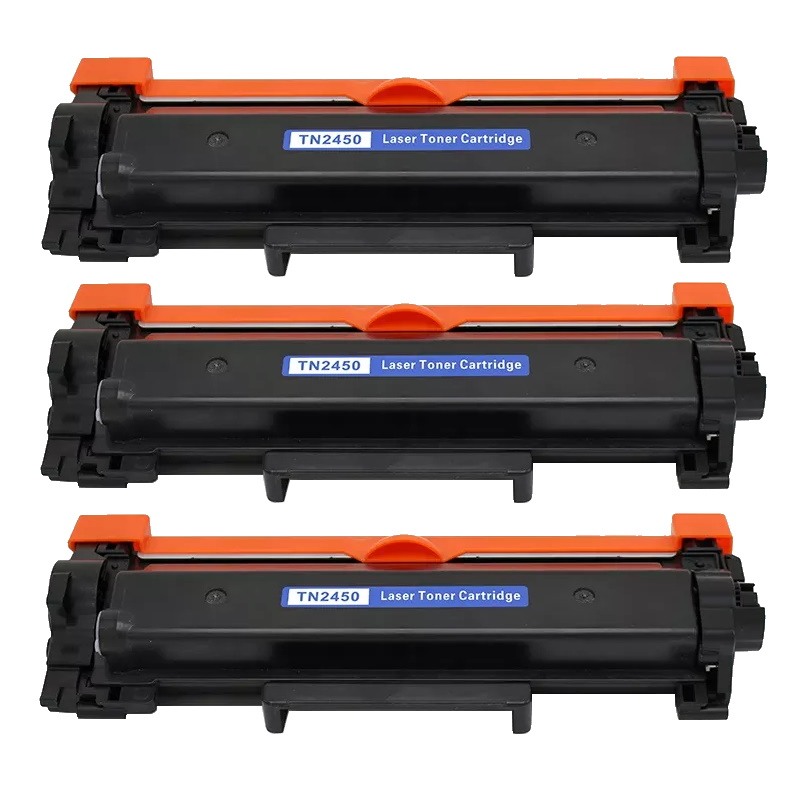 Compatible Brother TN2450 Toner Cartridge High Yield 3 PACK