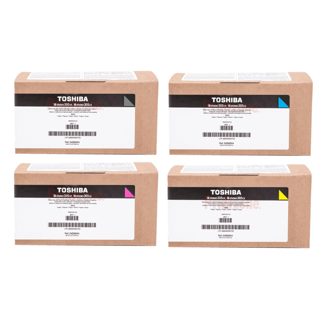 Genuine Toshiba eStudio 305CS, 305CP Toner Cartridge Combo Value Pack