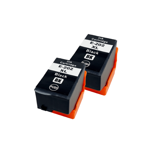 Compatible Epson 202XL Black Ink High Yield 2 PACK