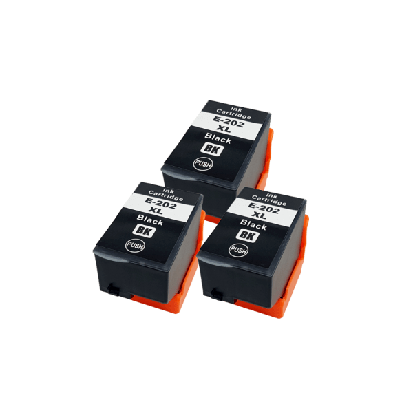 Compatible Epson 202XL Black Ink High Yield 3 PACK